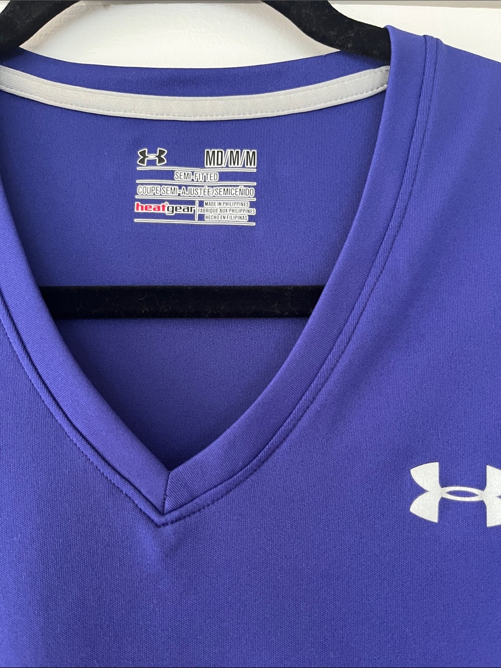 Under Armour Women’s V-Neck Short Sleeve Tee - Purple - Picture 2 of 3